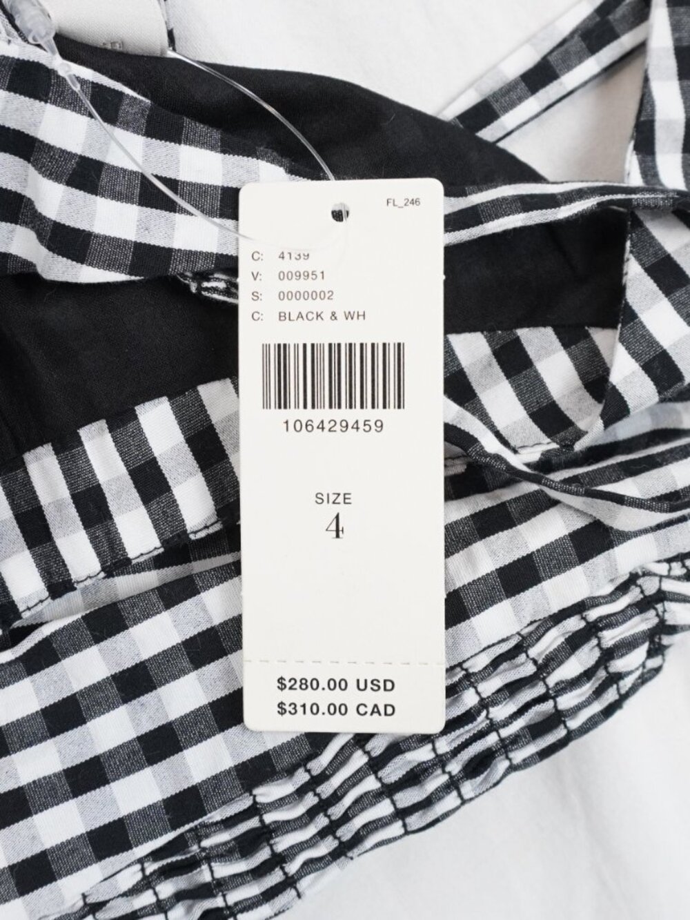 Faithfull The Brand Chiara Midi Dress In Black/White Gingham Women's Size 4 NWT - Picture 8 of 10
